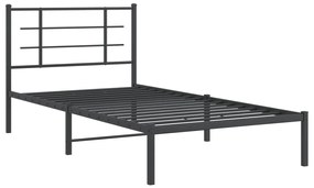 Estrutura de cama com cabeceira 107x203 cm metal preto