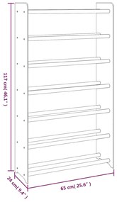 Sapateira Olívia - Com 7 Prateleiras - 65x24x117 cm - Cor Castanho - D