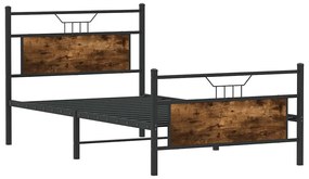 Estrutura de cama sem colchão 107x203 cm carvalho fumado