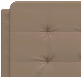 Cama com colchão 160x200 cm couro artificial cappuccino