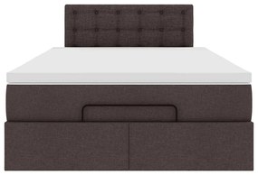 Estrutura de cama otomana com colchão 120x190cm castanho escuro