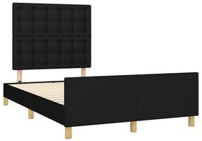 Estrutura de cama sem colchão preto 120x190 cm tecido