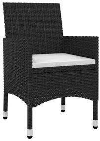 7 pcs conjunto de jantar p/ jardim c/ almofadões vime PE/vidro