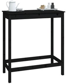 Mesa de bar 100x50x110 cm madeira de pinho maciça preto