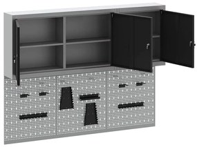 Conjunto de Armário de Ferramentas e Painel de Ferramentas de 5 Peças