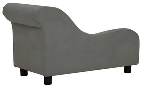 Sofá para cães com almofada 83x44x44 cm pelúcia cinzento-escuro