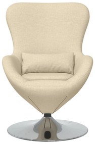 Poltrona de Ovo vidaXL em Tecido Creme