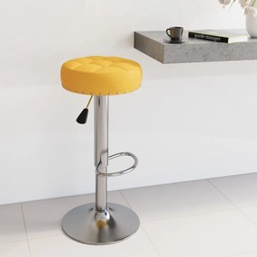vidaXL Banco de bar tecido amarelo mostarda