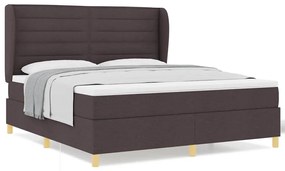 Cama Box Spring com Colchão vidaXL Marrom Escuro 180x200 cm Tecido
