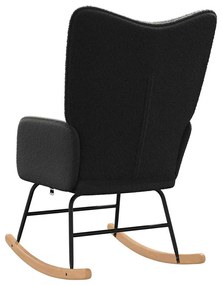 Cadeira Relaxante vidaXL Preto em Tecido com Pelo Curto
