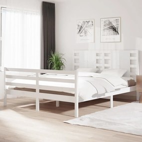 vidaXL Cama sem colchão 160x200 cm madeira de pinho maciça branco