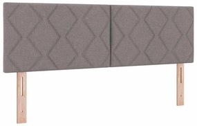 Cama com Estrado de Molas e Colchão &amp; LED Taupe 140x190 cm Tecido