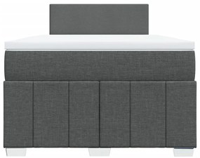 Cama boxspring com colchão 120x190 cm tecido cinzento-escuro
