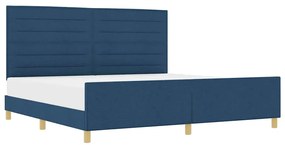 Cama vidaXL Azul 200x200 cm Tecido