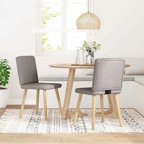 Cadeiras de jantar 2 pcs tecido cinzento-acastanhado