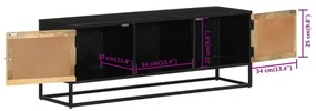Móvel de TV 110x30x40 cm madeira de mangueira maciça e ferro