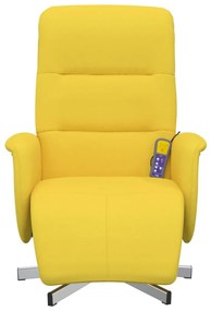 Cadeira de massagens reclinável c/ apoio de pés tecido amarelo