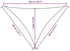 Para-sol estilo vela tecido oxford triangular 3x4x5 m terracota