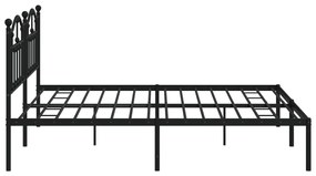 Estrutura de cama com cabeceira 200x200 cm metal preto