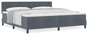 Cama Box com Colchão vidaXL Cinza Escuro 200x200 cm Veludo