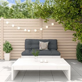 2 pcs conjunto lounge de jardim madeira de pinho maciça branco