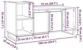 Móvel de TV 100x35x55 cm madeira processada madeira velha