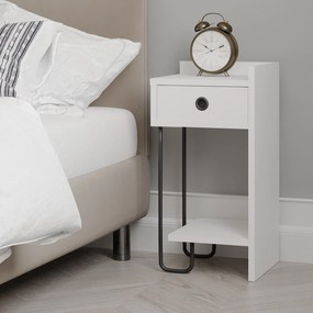 Mesinha de Cabeceira Sirius Right – Branco – 32x61x30 cm