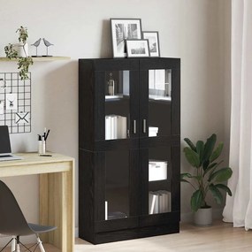 Estante de Livros vidaXL Preta em Carvalho 82,5x30,5x150 cm em Madeira Estrutural