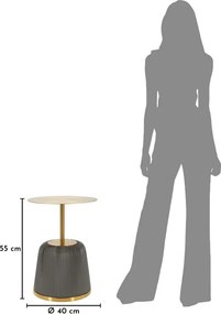 MESA DE APOIO EGLE Ø 40X55 CM CINZENTA E DOURADA