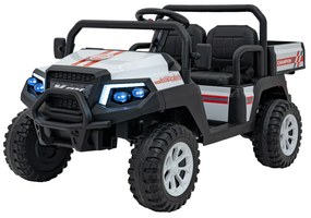 Jipe elétrico para Crianças 2 Lugares 24V Champion Rodas Espuma EVA, Assento couro ecológico Branco
