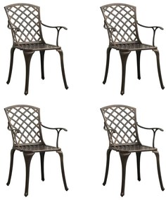 Cadeiras de jardim 4 pcs alumínio fundido bronze