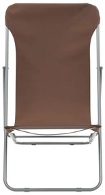 Cadeiras de praia dobráveis 2 pcs aço e tecido oxford castanho