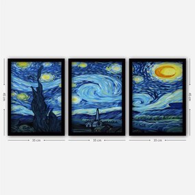 Quadro Decorativo com Moldura 3SC190 – Multicolor – 35 x 45 cm (3 Peça