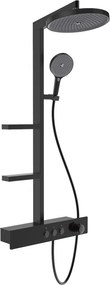 Mexen Plex conjunto de duche de superfície com chuveiro e torneira, preto - 78103-70