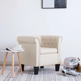 vidaXL Poltrona com almofadão tecido cor creme