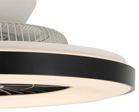 LED Ventilador de teto inteligente preto com efeito estrela regulável - Climo Moderno