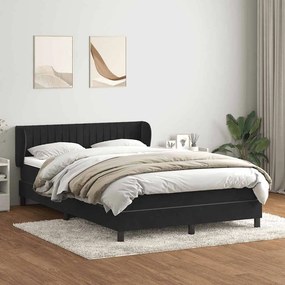 vidaXL Cama com molas/colchão 140x220 cm veludo preto