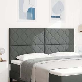Cabeceira Design de Blocos de Diamante Cinza Escuro 180 cm Tecido