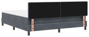 Cama Box Spring com Colchão Cinza Escuro Super King em Veludo