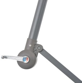 Guarda-sol de jardim cantilever c/ poste alumínio 300 cm bordô
