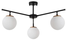 Candeeiro Suspenso Atmaca – Preto, Dourado e Branco – 70 x 70 cm