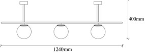 Candeeiro de Teto Abakus – Preto e Branco – 124 x 40 cm