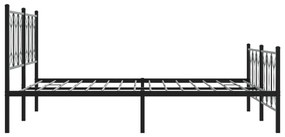 Estrutura de cama sem colchão com pés 160x200 cm preto