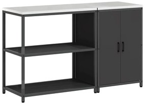 Conjunto de Armazenamento de Cozinha com prateleira 2 pcs Preto