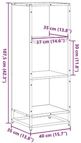 Estante 40x35x107,5 cm contraplacado preto