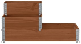 Canteiro elevado de 3 níveis 120x80 cm pinho maciço castanho