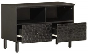 Móvel de TV 70x33x46 cm madeira de mangueira maciça preto