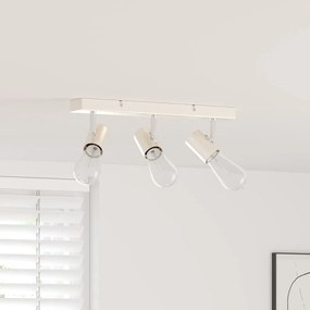 vidaXL Holofote de Teto Ajustável em 3 Vias Níquel Escovado E27