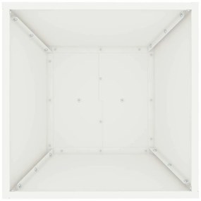 Jardineiras de Pilar 2 pcs com Tigela Branca 40x40x100 cm Aço