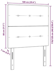 Cabeceira LED vidaXL Azul Escuro 100 cm Veludo